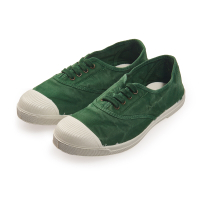 (女)Natural World 西班牙休閒鞋 刷色4孔綁帶基本款*綠色