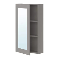 ENHET 單門鏡櫃, 灰色/灰色 框架, 40x17x75 公分