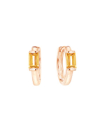 ต่างหูผู้หญิงประดับอัญมณี Citrine ตัวเรือน 9K สี Rose gold Huggie Confetti Collection 993E0013-03