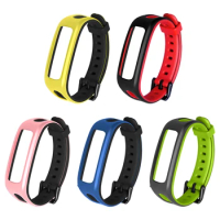 Soft Silicone Strap Classic Dual Color Wristband For Huawei Band 4e 3e Honor Band 4 Running Watchband Replacement Bracelet