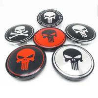 4pcs 69mm For Skull Car Wheel Center Hub Emblem Badge Cap Cover 65mm Sticker Auto Styling Accessories