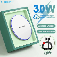 30W Wireless Charger Pad For Airpods iPhone 12 13 11 14 Pro Max Mini 8 Plus Fast Charging For Xiaomi 12 13 Pro Samsung Chargers