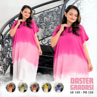Daster Lowo Gradasi Bahan Rayon Premium Musim panas Bumil Busui Tebal Pendek Kancing Wanita Ibu Hami