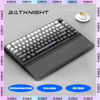 BATKNIGHT BK75 Gaming Keyboard Three Mode 82 Keys Multifunctional Knob Hot Swap Mechanical Keyboard 