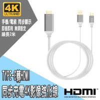 影音強化傳輸線 TYPE-C 轉 HDMI 同步充電 支援4K2K 三星手機播螢幕 線長2米 [富廉網]