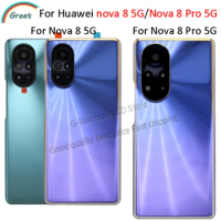 Back Housing For Huawei nova 8 5G Back Cover Glass Battery with Camera Lens Replacement For Huawei Nova 8 Back Battery Cover
