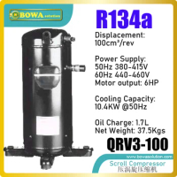 10KW, R134a scroll compressor is nice choice for cascade heat pump water heater to get 90'C high temperature in -20'C ambient