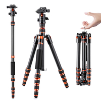 K&f Concept Camera Carbon Fiber Tripod Lightweight Travel 60" 1.5m 17.6lbs Load 360° Ball Head (C225