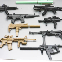 1:6 8pcs/set 4D 1/6 Gun MP7 UZI MP5 Dagger MP40 Submachine Gun Carbine Assault Rifle Assembly Model Toy For Action Figure