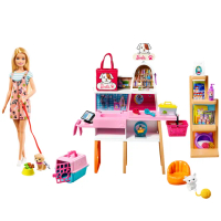 【Barbie 芭比】時尚寵物店組合