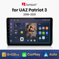 Junsun V1 AI Voice Wireless CarPlay Android Auto Radio for UAZ Patriot 3 2016 2017-2021 4G Car Multimedia GPS 2din autoradio