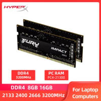Memoria RAM DDR4 8GB 16GB 32GB 3200MHz 2666 2133 2400MHz Laptop Memory PC4-25600 21300 19200 SODIMM HyperX Fury Notebook RAM