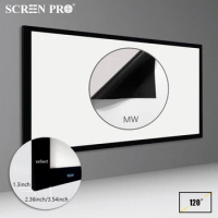 120" Home Theater Wall 16:9 Projection Screen White With Frame For HD 4K Short Throw/Long Throw Video Projector Screen