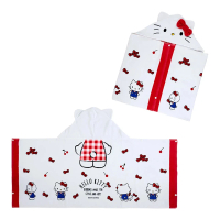 【SANRIO 三麗鷗】兒童用 純棉連帽浴巾 斗篷浴巾 連帽毛巾 Hello Kitty 凱蒂貓 櫻桃