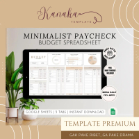 KANAKA TEMPLATE - Ultimate Minimalist Paycheck Budget Google Spreadsheet – Buku catatan Template Pel