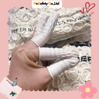 Gói 500g~730 chiếc Bao ngón tay cao su có đai màu trắng làm nail y tế phòng sạch chống trơn trượt ti