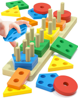 Montessori Toys for 1 2 3 Year Old Boys Girls Toddlers Wooden Sensory Toys for Ages 2-4 1 2 Year Old