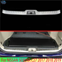 For NISSAN SERENA C27 2017 2018 2019 Car Accessories Stainless Steel Rear Trunk Scuff Plate Door Sill Cover Molding Garnish
