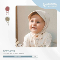 BU Baby Mũ buộc dây Bonnet Mimo sơ sinh dành cho bé trai, bé gái dễ thương - BU ABC194301 | Phụ kiện