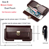 Dual Pouch Leather Belt Clip Mobile Phone Case For Sony Xperia XZ2 Premium/XZ2 Compact/XZ2/XA2 Ultra/L2/R1(Plus)/XA2/XA1 Plus