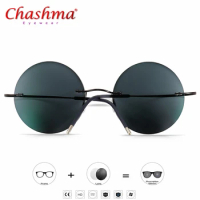 Myopia Sunglasses Photochromic Reading Glasses Women Ultralight Round Korean Glasses Frame Men Titanium Eyewear