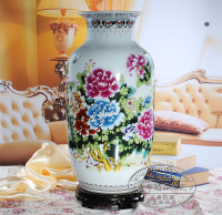 景德鎮陶瓷大花瓶 落地 高檔粉彩瓷瓶 客廳擺件 白色家居裝飾品