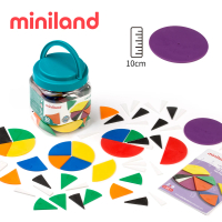 【西班牙Miniland】分數概念60入學習組(STEM/玩教具/空間概念／基礎數學/西班牙原裝進口)