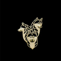 Trendy Siberian Husky family animal brooches plated silver plated men brooches fashion jewelry hand of king