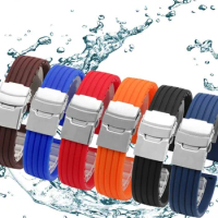 Silicone Watch Strap for Casio Citizen Timex Seiko Tudor IWC Waterproof Sweat-Proof Watchband Accessories 18mm 20mm 22mm 24mm