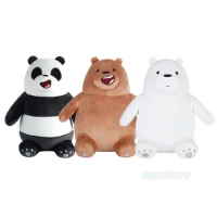 3 Colors Sitting Bear Plush Toys Stuffed Cute Animals Brown White Bear Baby Dolls Soft Pillow for Kids Birthday Gifts