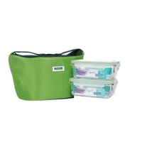 韓國GLASSLOCK玻璃保鮮盒微波爐耐熱微波爐保鮮盒保溫包便攜套裝