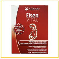 HUBNER EISEN 郝柏娜複合維生素補鐵膠囊30粒 VITAL PREGNANCY & CHILD WISH 30 CAPSULE