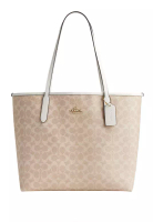 Coach Coach City Tote Bag In Signature Canvas - Sand White