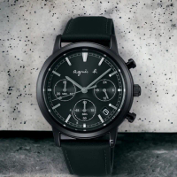【agnes b.】法式簡約 太陽能 計時 腕錶 男錶 手錶(VR42-KSH0C.BZ5010X1)