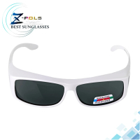 【Z-POLS】兒童專用包覆式設計 高規TR90輕量彈性材質 強化Polarized寶麗來抗UV400偏光太陽眼鏡(珍珠亮白)