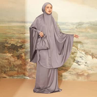 Lozy Hijab - Medina Prayer Set New Series (Mukena Polos Bahan Satin Silk Ringan Adem) Dusty Lilac