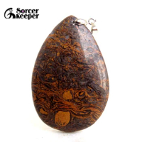 Women Men Fashion Jewelry Pendants Necklaces With Chain Wholesale Natural Leopard Skin Jasper Gem Stone for Jewelry Making BK414
