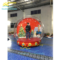 Customized Inflatable Snow Globe Photo Booth / Christmas Decoration Items Inflatable Human Size Snow Globe For Sale