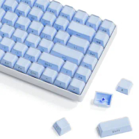 113 Key Jelly Round Side Ice Crystal Keycaps Translucent OEM Profile Key cap for Cherry MX Switch 61 68 104 Mechanical Keyboard