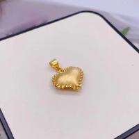 FINE 18K Yellow Gold Pendant Women AU750 Gold Heart Necklace Pendant