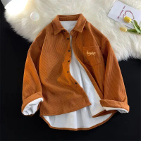 M L XL 3XL C312/P55 Lightly Mature Texture Seersucker Long Sleeve Shirt Autumn Men's Fashion Brand R
