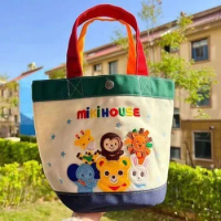 New Kawaii Mikihouse Handbag Anime Cartoon Beauty Portable Large Capacity Canvas Stroller Bag Outside Baby Bag Women Gift