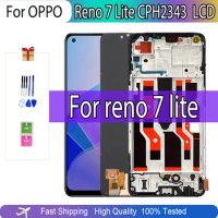 High Quality 6.43"AMOLED For Oppo Reno7 Lite LCD CPH2343 Display Touch Panel Digitizer For Oppo Reno 7 Lite 7Lite Display Frame