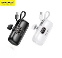 AWEI P98KBK 5000MAH 22.5W POWER BANK BUILT IN IP & USB-C BLK