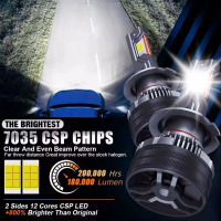 หลอดไฟหน้ารถยนต์ LED H4 H11 H7 9005 HB3 9006 HB4 9012 ซุปเปอร์สว่าง 180W 38 000LM,6000K 4300K
