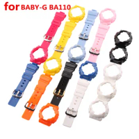 Bright-face strap case Suitable for Casio BABY-G-BA-110 BE /RG/GA/SC/TM 112 120 130 Women's strap watch accessories
