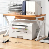 Desktop Small Printer Shelf Multifunction Metal Table Doublelayer Copy Shelf Simple Office Storage Rack Desk Space Saver