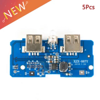 5Pcs 5V 2A Power Bank Charger Module Charging Circuit Board Step Up Boost Power Supply Module 2A Dual USB Output 1A Input
