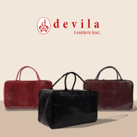 DEVILA PREMIUM LEATHER TRAVEL BAG JUMBO SIZE  - Tas Koper Kulit Waterproof Sintesis Murah Perempuan 