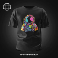 3DimensionWear - Kaos Distro Premium Original 3D Close Up Of An Colorful Astronaut - DM0395